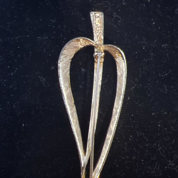 Vintage Sarah Coventry Gold Tone Open Leaf Brooch Signed (4088) - Picture 5 of 6